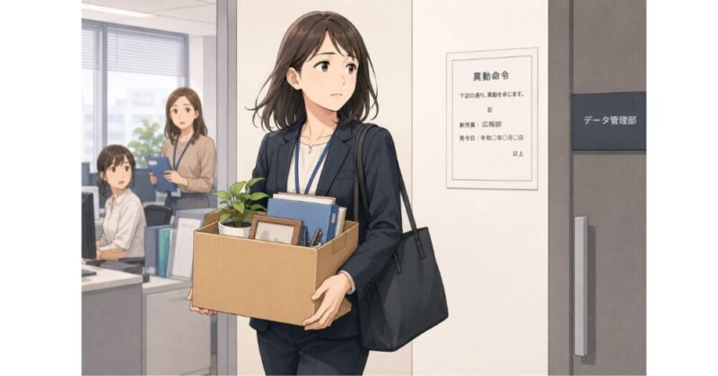 部署を移動する女性